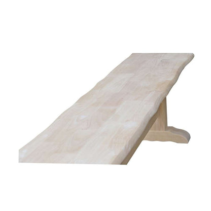 International Concepts - Live Edge Trestle Bench  - KBE-7214 veiw 3