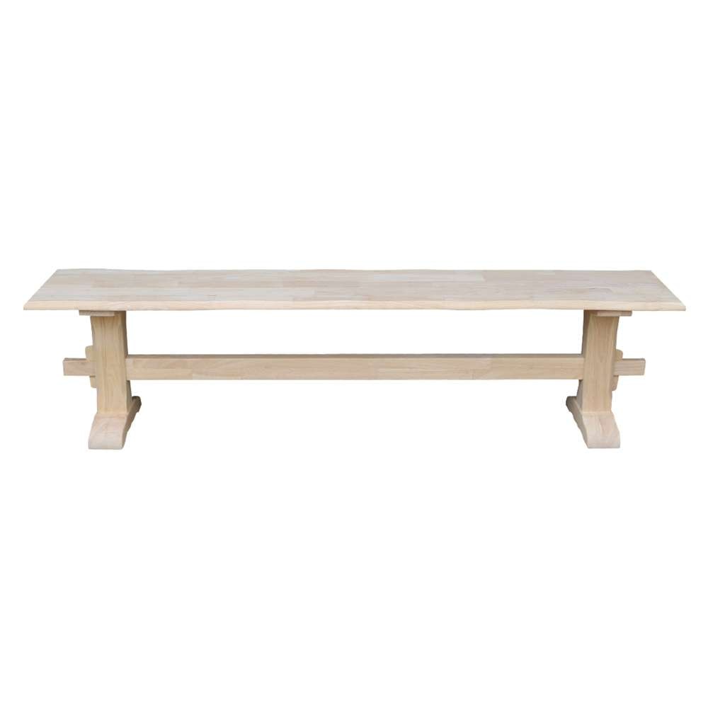 International Concepts - Live Edge Trestle Bench  - KBE-7214 veiw 4