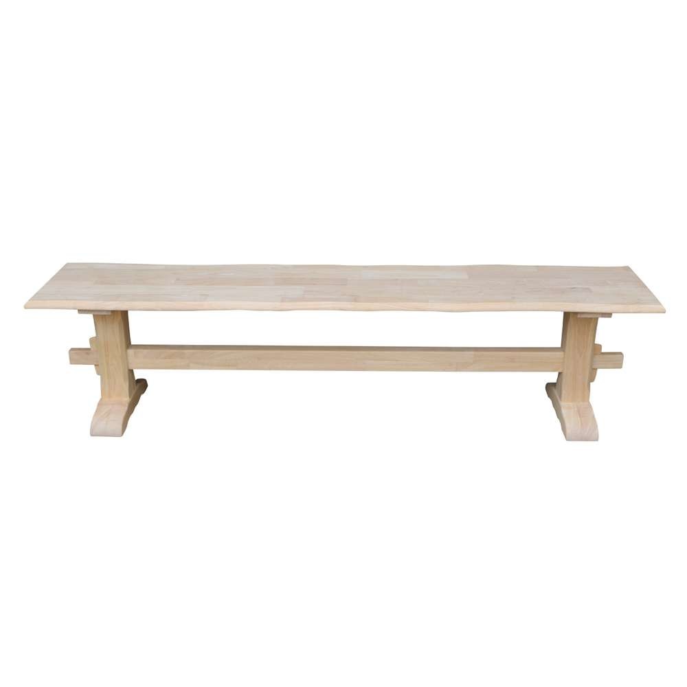 International Concepts - Live Edge Trestle Bench  - KBE-7214 veiw 7