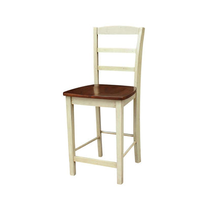 International Concepts - Madrid Counter Height Stool - 24inSH in Antiqued Almond/Espresso Finish - S12-402 veiw 1