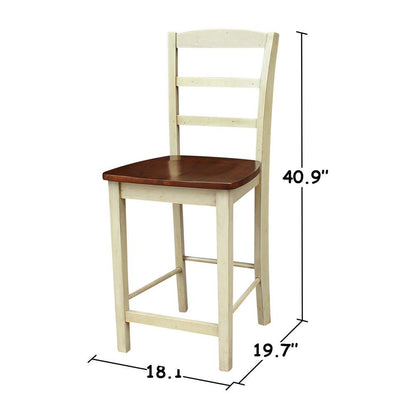 International Concepts - Madrid Counter Height Stool - 24inSH in Antiqued Almond/Espresso Finish - S12-402 veiw 3