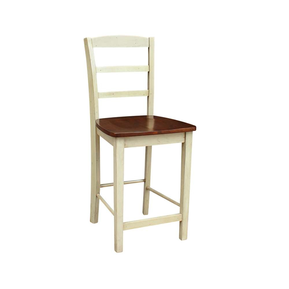 International Concepts - Madrid Counter Height Stool - 24inSH in Antiqued Almond/Espresso Finish - S12-402 veiw 4