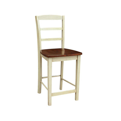 International Concepts - Madrid Counter Height Stool - 24inSH in Antiqued Almond/Espresso Finish - S12-402 veiw 4
