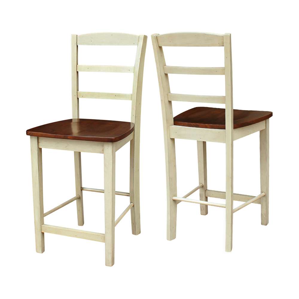 International Concepts - Madrid Counter Height Stool - 24inSH in Antiqued Almond/Espresso Finish - S12-402 veiw 5