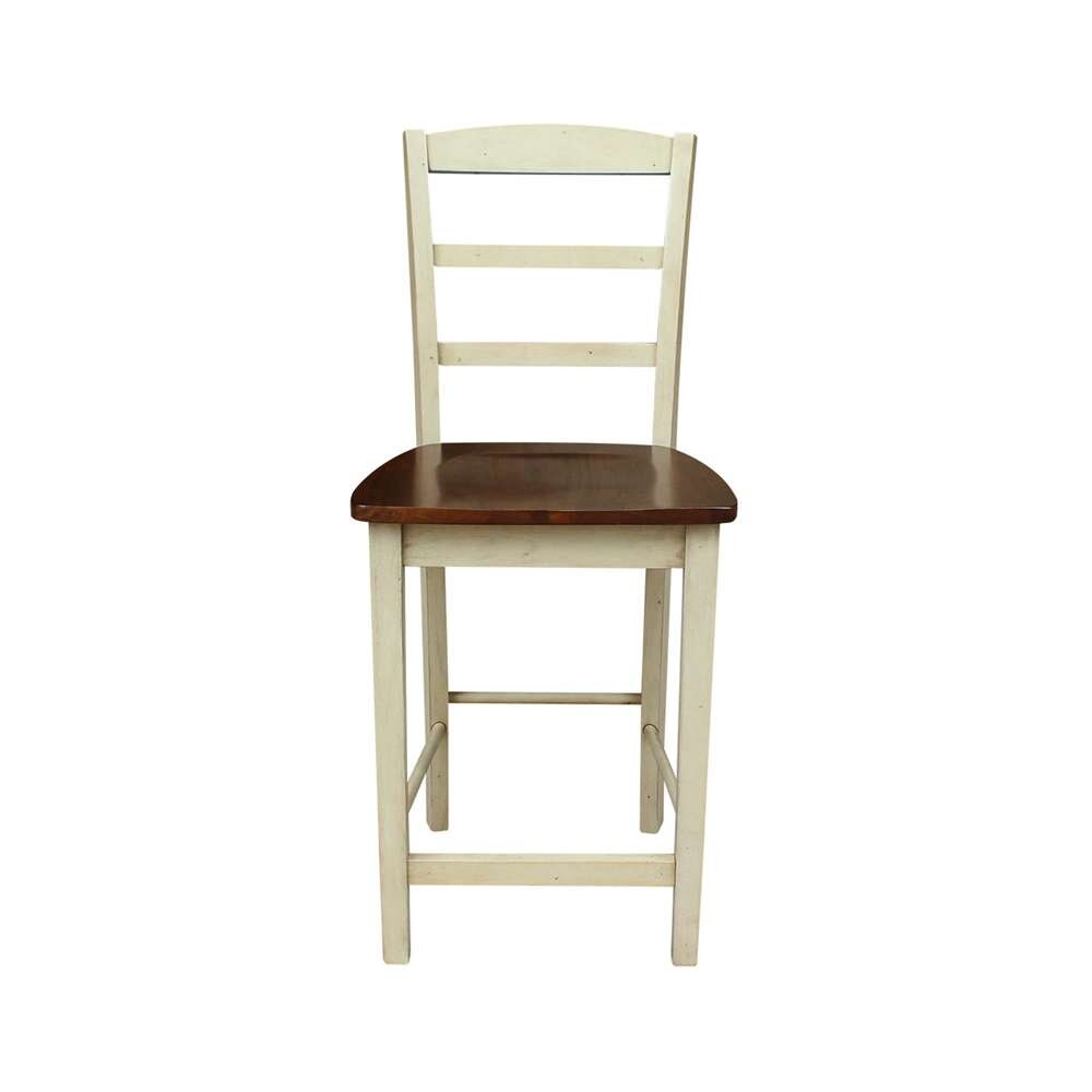 International Concepts - Madrid Counter Height Stool - 24inSH in Antiqued Almond/Espresso Finish - S12-402 veiw 6