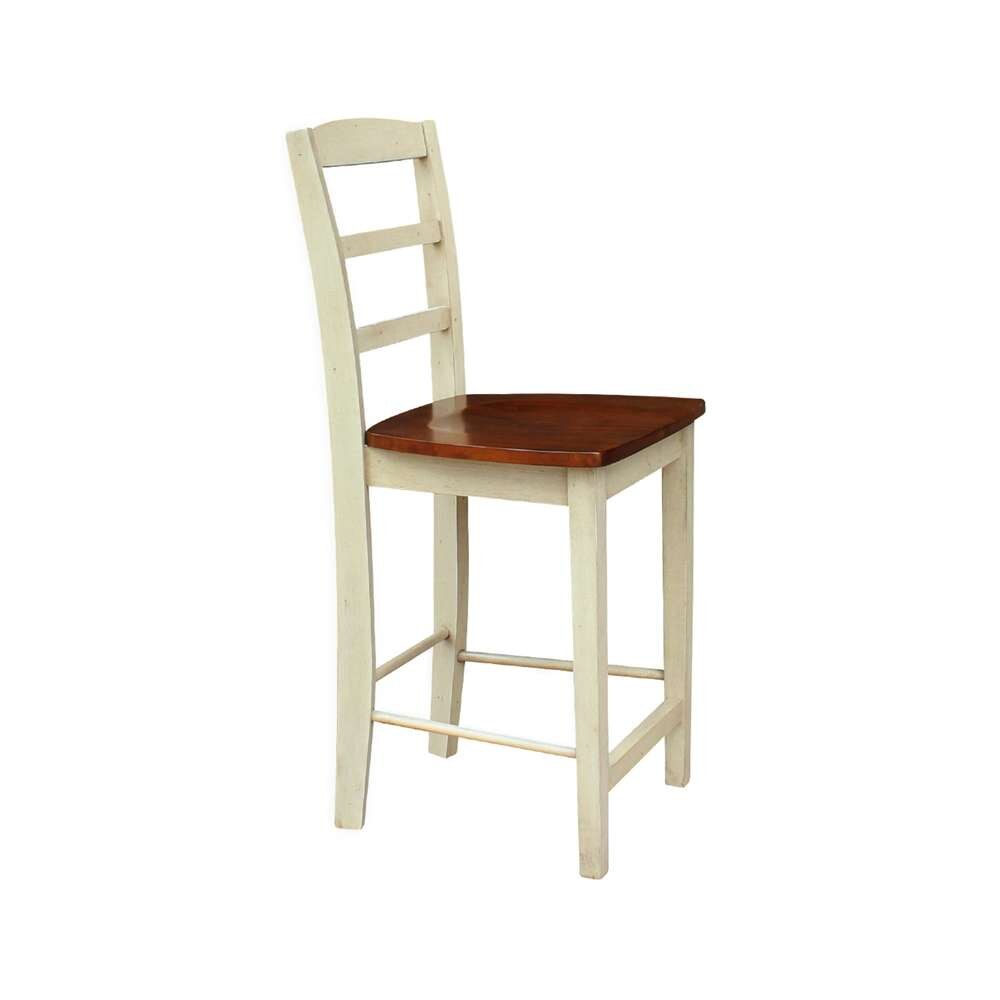 International Concepts - Madrid Counter Height Stool - 24inSH in Antiqued Almond/Espresso Finish - S12-402 veiw 8