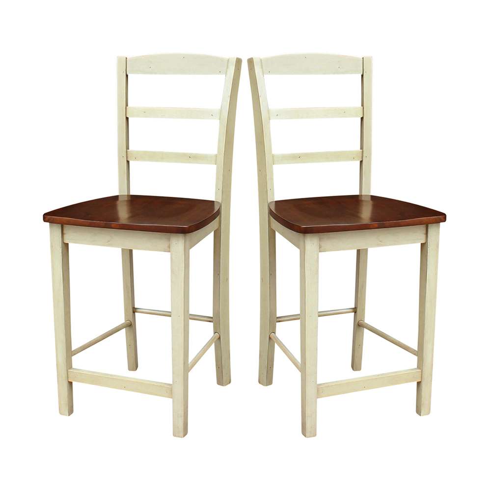International Concepts - Madrid Counter Height Stool - 24inSH in Antiqued Almond/Espresso Finish - S12-402 veiw 9
