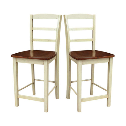 International Concepts - Madrid Counter Height Stool - 24inSH in Antiqued Almond/Espresso Finish - S12-402 veiw 9