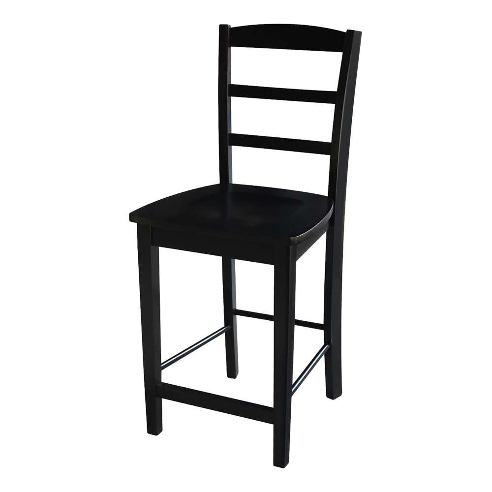 International Concepts - Madrid Counter Height Stool - 24inSH in Black Finish - S46-402 veiw 1