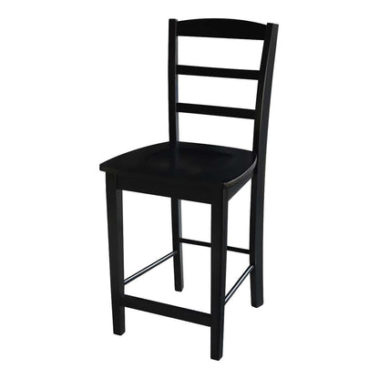 International Concepts - Madrid Counter Height Stool - 24inSH in Black Finish - S46-402 veiw 1