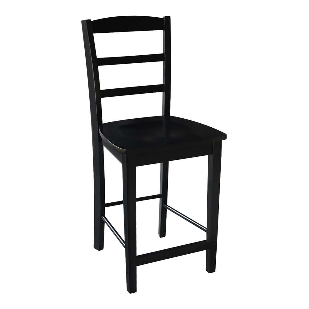 International Concepts - Madrid Counter Height Stool - 24inSH in Black Finish - S46-402 veiw 3