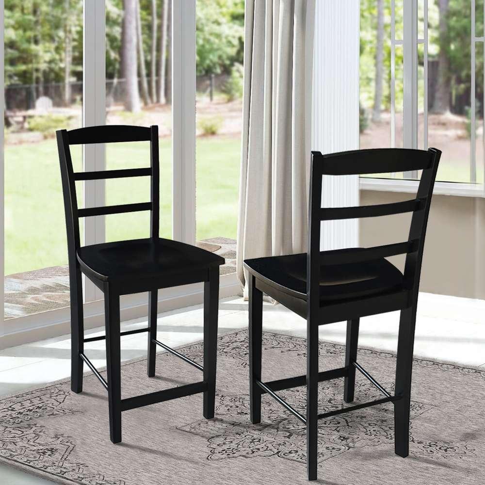 International Concepts - Madrid Counter Height Stool - 24inSH in Black Finish - S46-402 veiw 6
