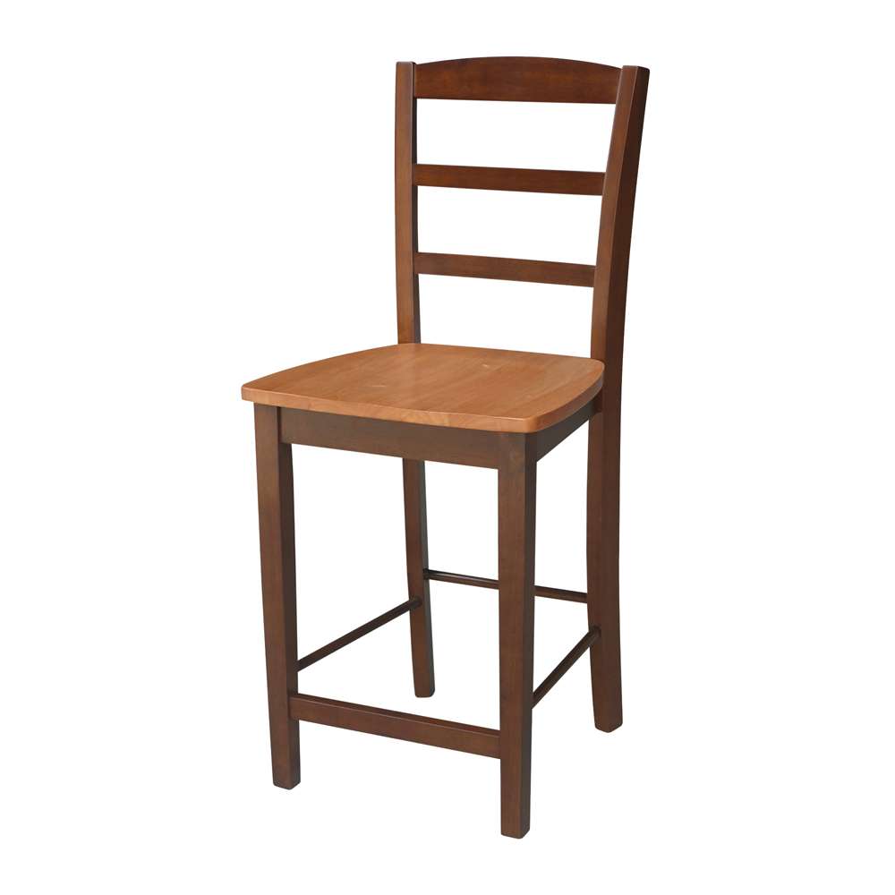 International Concepts - Madrid Counter Height Stool - 24inSH in Cinnemon/Espresso Finish - S58-402 veiw 1