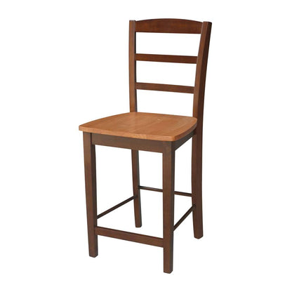 International Concepts - Madrid Counter Height Stool - 24inSH in Cinnemon/Espresso Finish - S58-402 veiw 1