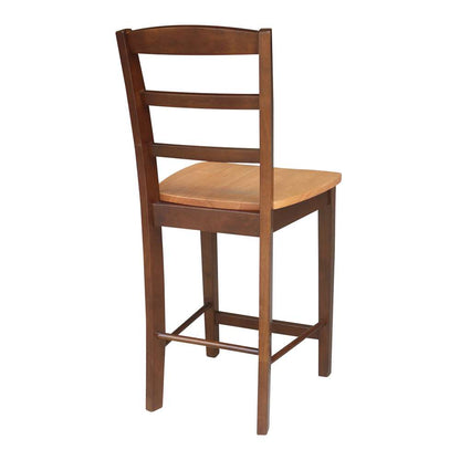International Concepts - Madrid Counter Height Stool - 24inSH in Cinnemon/Espresso Finish - S58-402 veiw 2