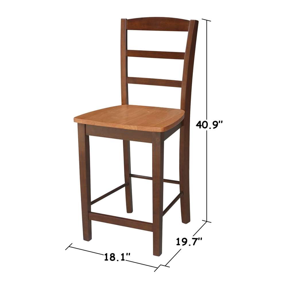 International Concepts - Madrid Counter Height Stool - 24inSH in Cinnemon/Espresso Finish - S58-402 veiw 3