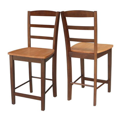 International Concepts - Madrid Counter Height Stool - 24inSH in Cinnemon/Espresso Finish - S58-402 veiw 5