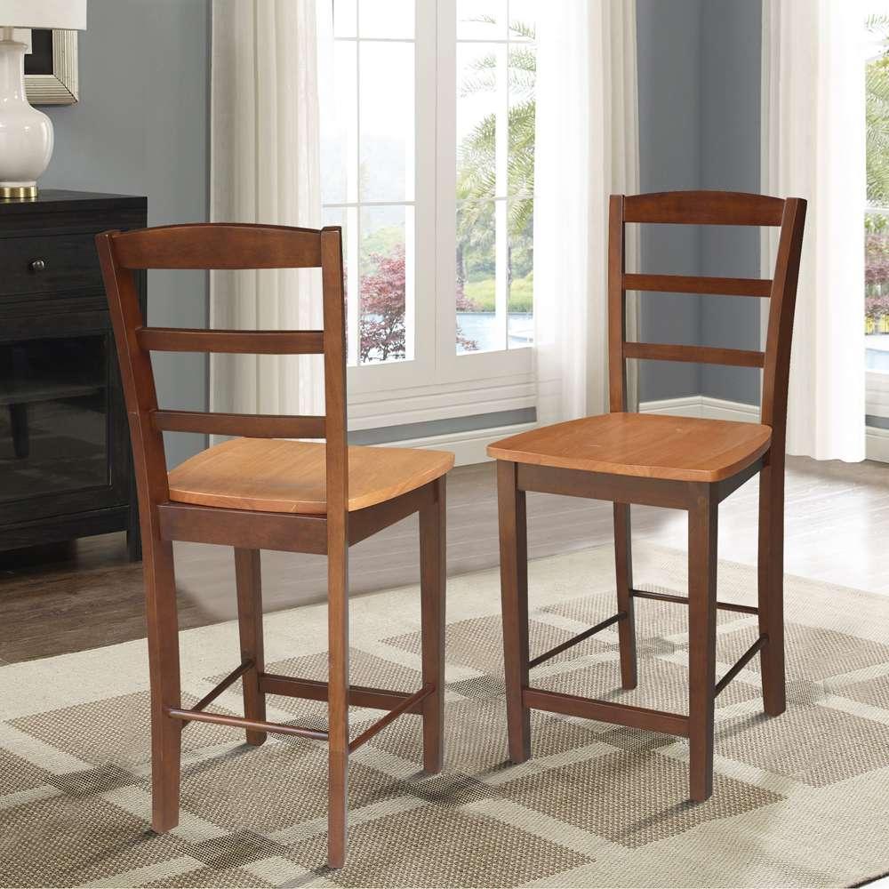 International Concepts - Madrid Counter Height Stool - 24inSH in Cinnemon/Espresso Finish - S58-402 veiw 7