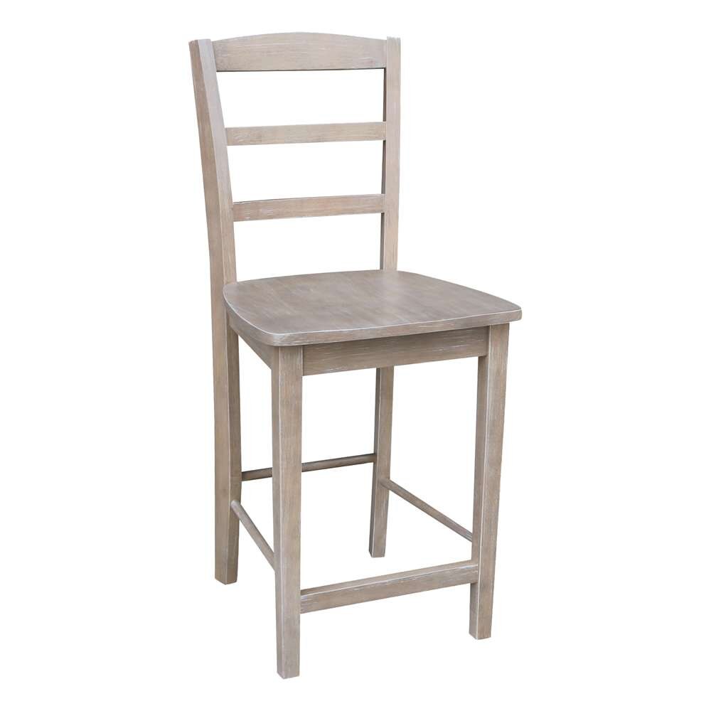 International Concepts - Madrid Counter Height Stool - 24inSH in Washed Gray Taupe Finish - S09-402 veiw 4