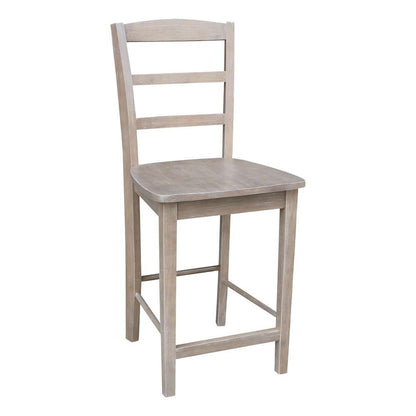 International Concepts - Madrid Counter Height Stool - 24inSH in Washed Gray Taupe Finish - S09-402 veiw 4