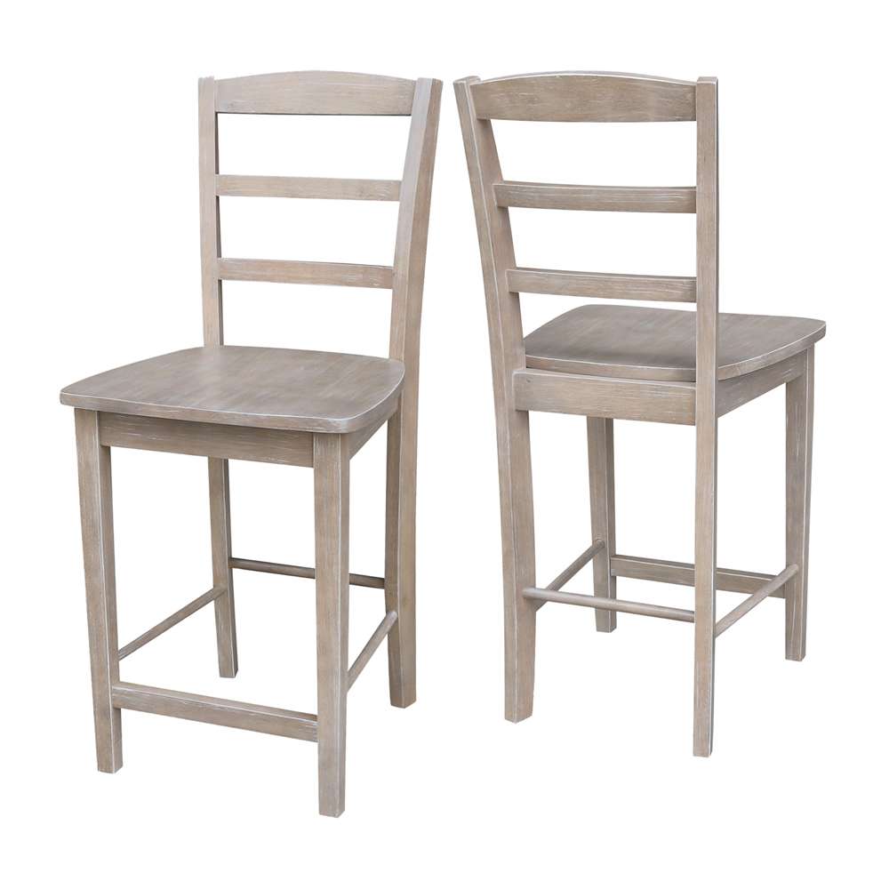 International Concepts - Madrid Counter Height Stool - 24inSH in Washed Gray Taupe Finish - S09-402 veiw 5