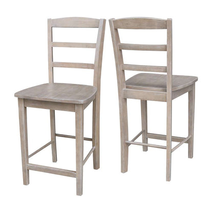 International Concepts - Madrid Counter Height Stool - 24inSH in Washed Gray Taupe Finish - S09-402 veiw 5