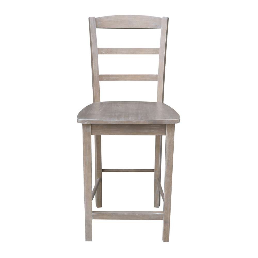 International Concepts - Madrid Counter Height Stool - 24inSH in Washed Gray Taupe Finish - S09-402 veiw 6