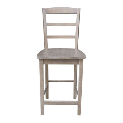 International Concepts - Madrid Counter Height Stool - 24inSH in Washed Gray Taupe Finish - S09-402 veiw 6