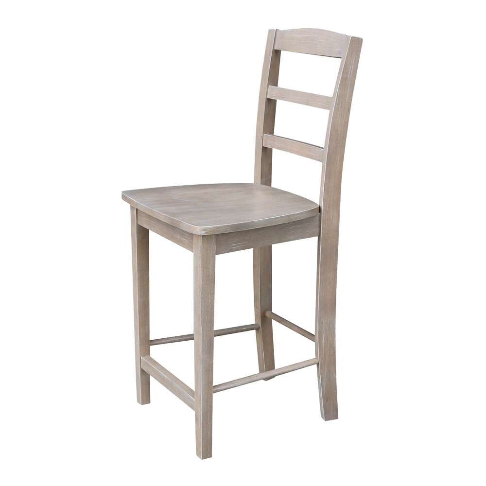 International Concepts - Madrid Counter Height Stool - 24inSH in Washed Gray Taupe Finish - S09-402 veiw 8