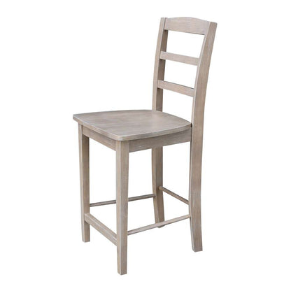 International Concepts - Madrid Counter Height Stool - 24inSH in Washed Gray Taupe Finish - S09-402 veiw 8