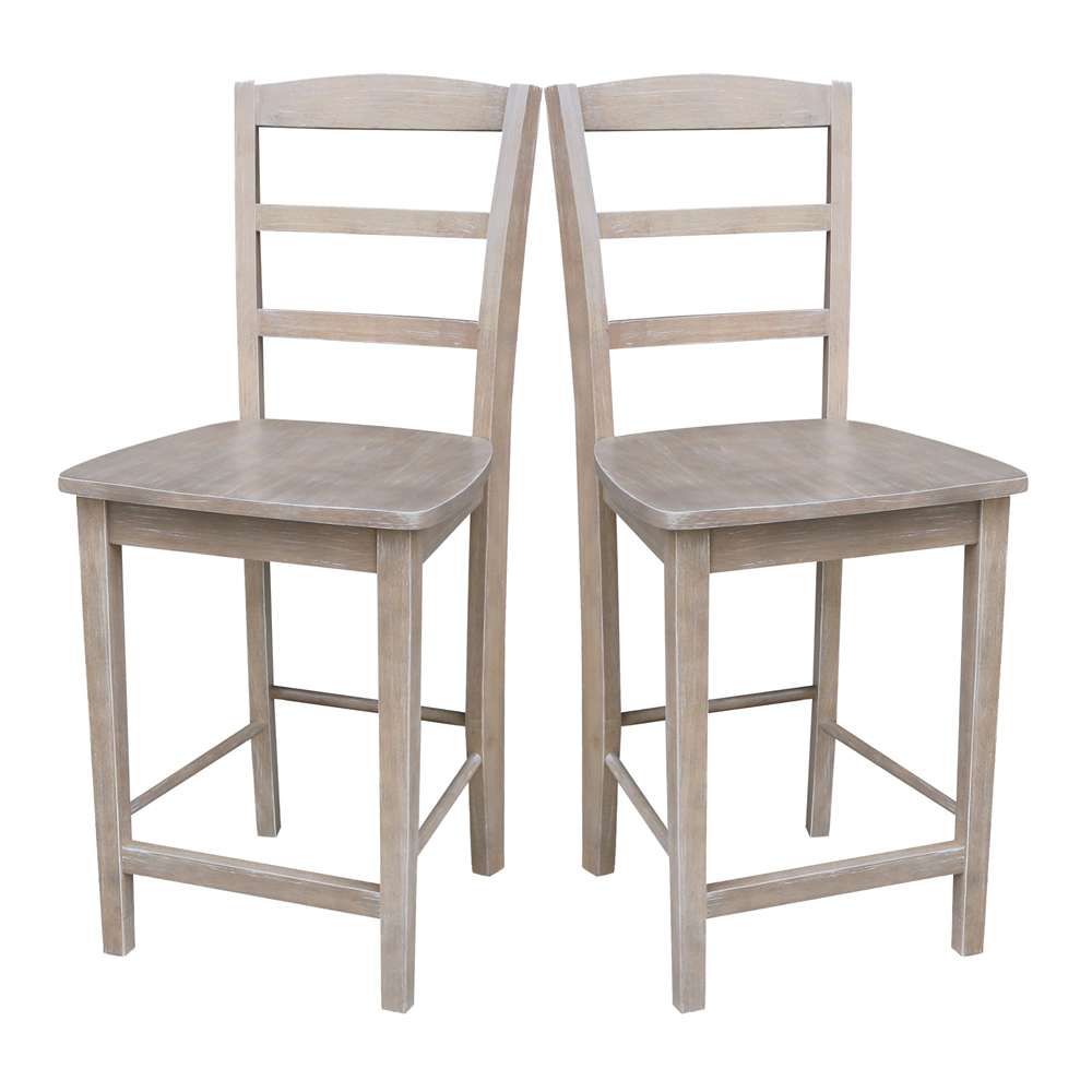 International Concepts - Madrid Counter Height Stool - 24inSH in Washed Gray Taupe Finish - S09-402 veiw 9