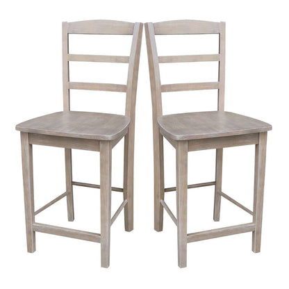 International Concepts - Madrid Counter Height Stool - 24inSH in Washed Gray Taupe Finish - S09-402 veiw 9