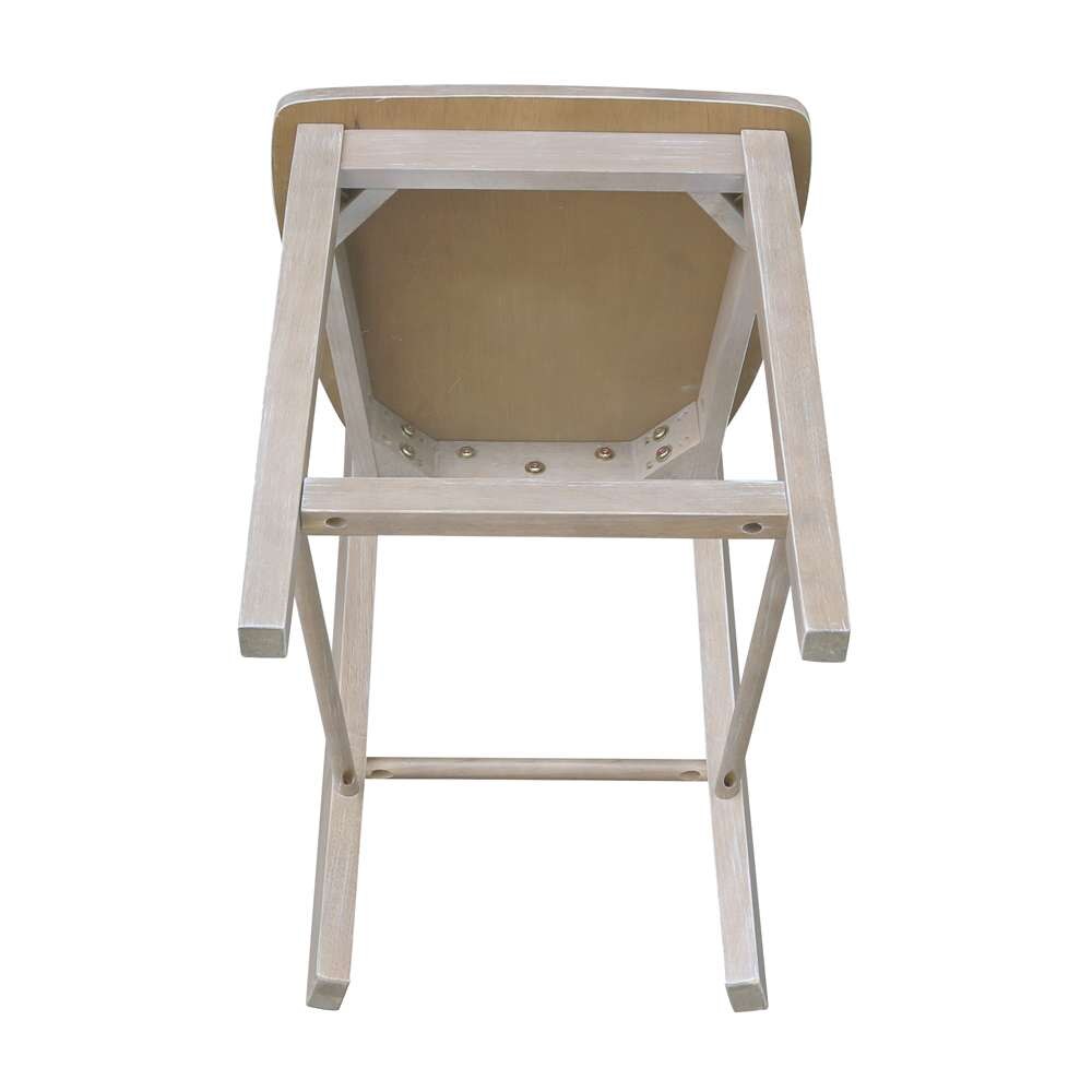 International Concepts - Madrid Counter Height Stool - 24inSH in Washed Gray Taupe Finish - S09-402 veiw 10