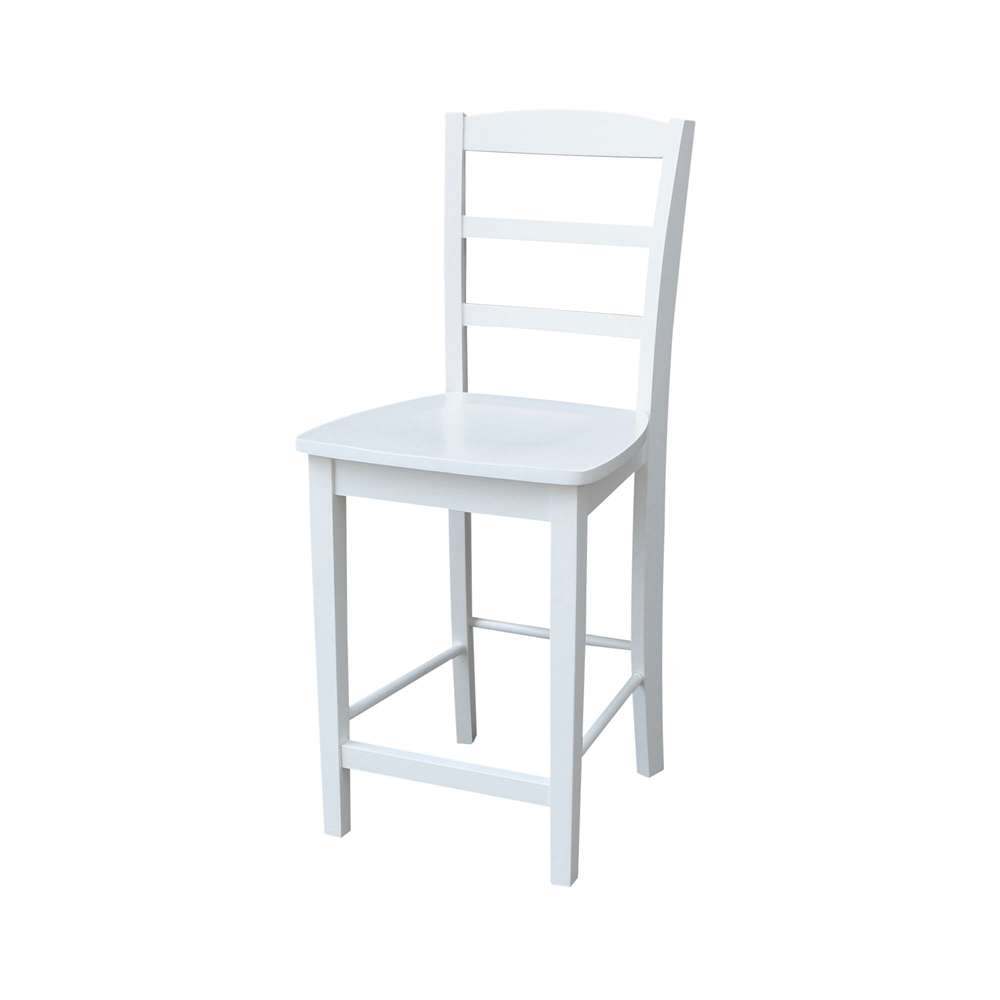 International Concepts - Madrid Counter Height Stool - 24inSH in White Finish - S08-402 veiw 1