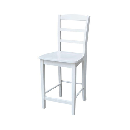 International Concepts - Madrid Counter Height Stool - 24inSH in White Finish - S08-402 veiw 1