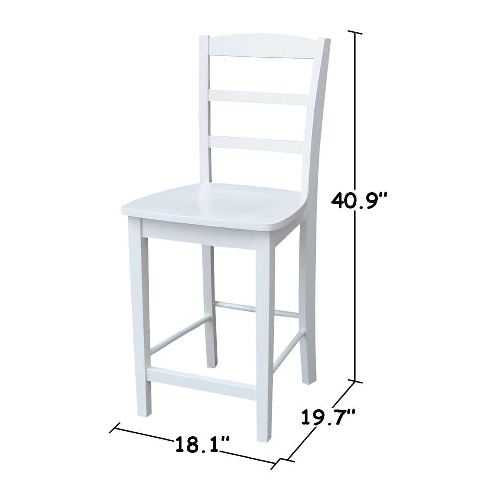 International Concepts - Madrid Counter Height Stool - 24inSH in White Finish - S08-402 veiw 3