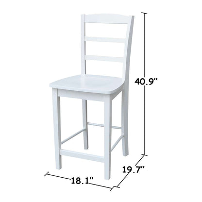 International Concepts - Madrid Counter Height Stool - 24inSH in White Finish - S08-402 veiw 3