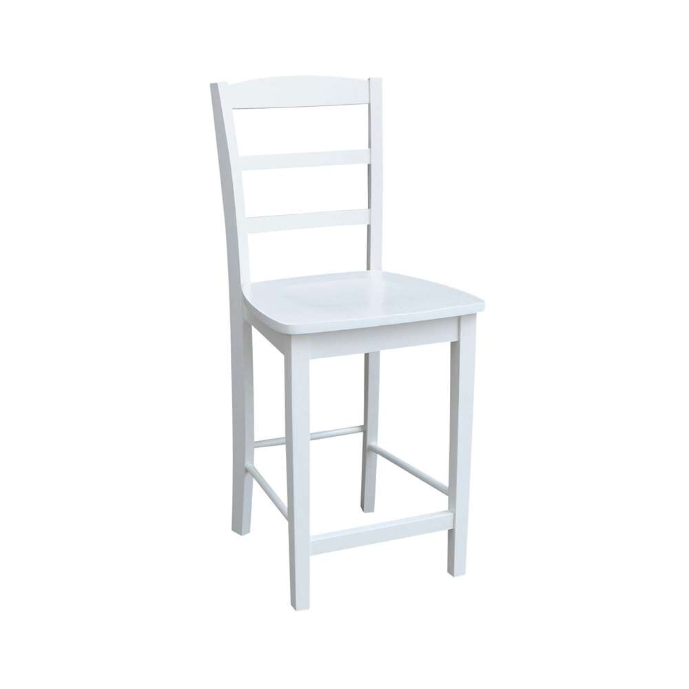 International Concepts - Madrid Counter Height Stool - 24inSH in White Finish - S08-402 veiw 4