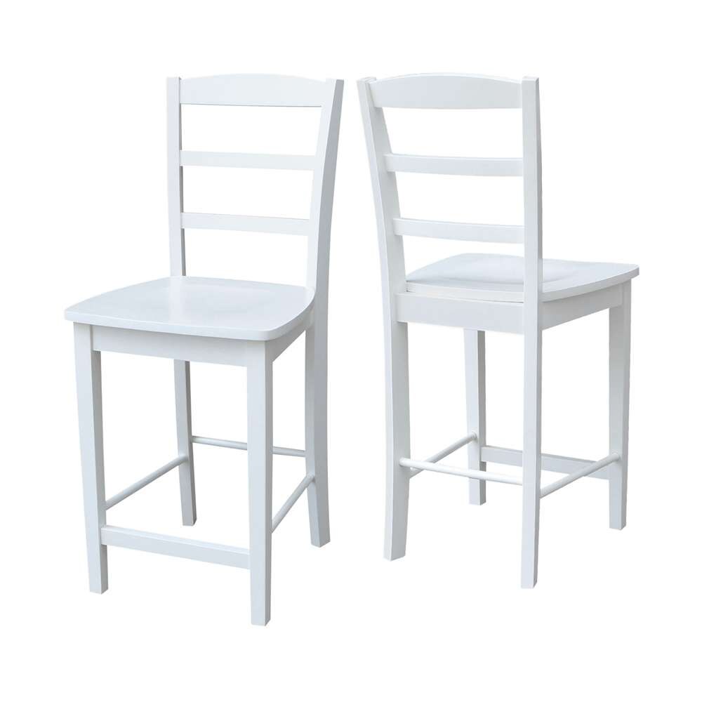 International Concepts - Madrid Counter Height Stool - 24inSH in White Finish - S08-402 veiw 5