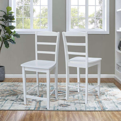 International Concepts - Madrid Counter Height Stool - 24inSH in White Finish - S08-402 veiw 7