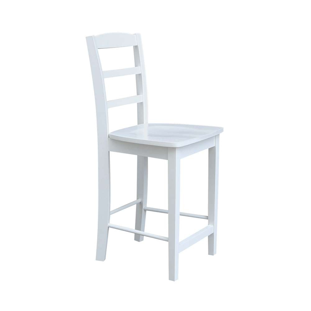 International Concepts - Madrid Counter Height Stool - 24inSH in White Finish - S08-402 veiw 8