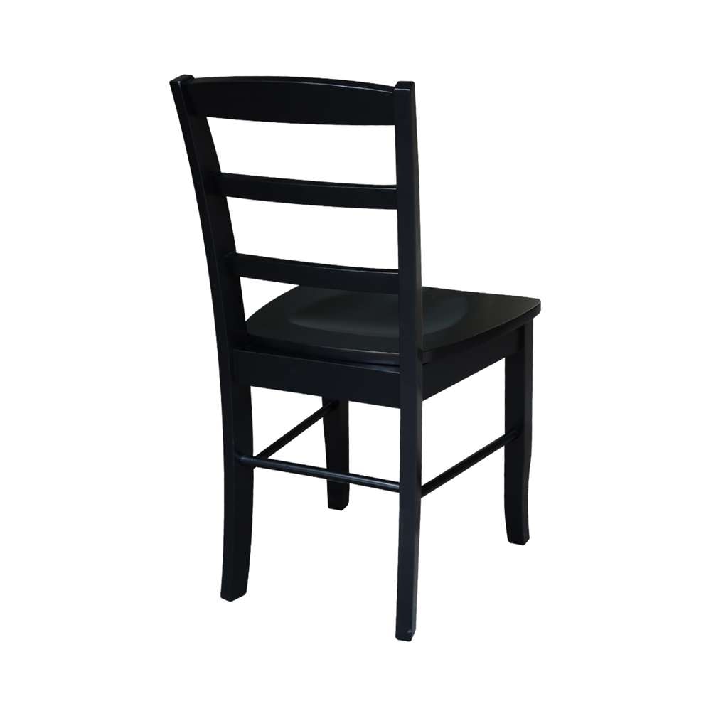 International Concepts - Madrid Ladderback Chair in Black Finish (Set of 2) - C46-2P veiw 3