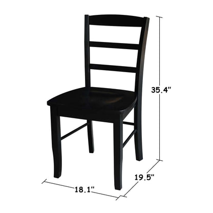 International Concepts - Madrid Ladderback Chair in Black Finish (Set of 2) - C46-2P veiw 4