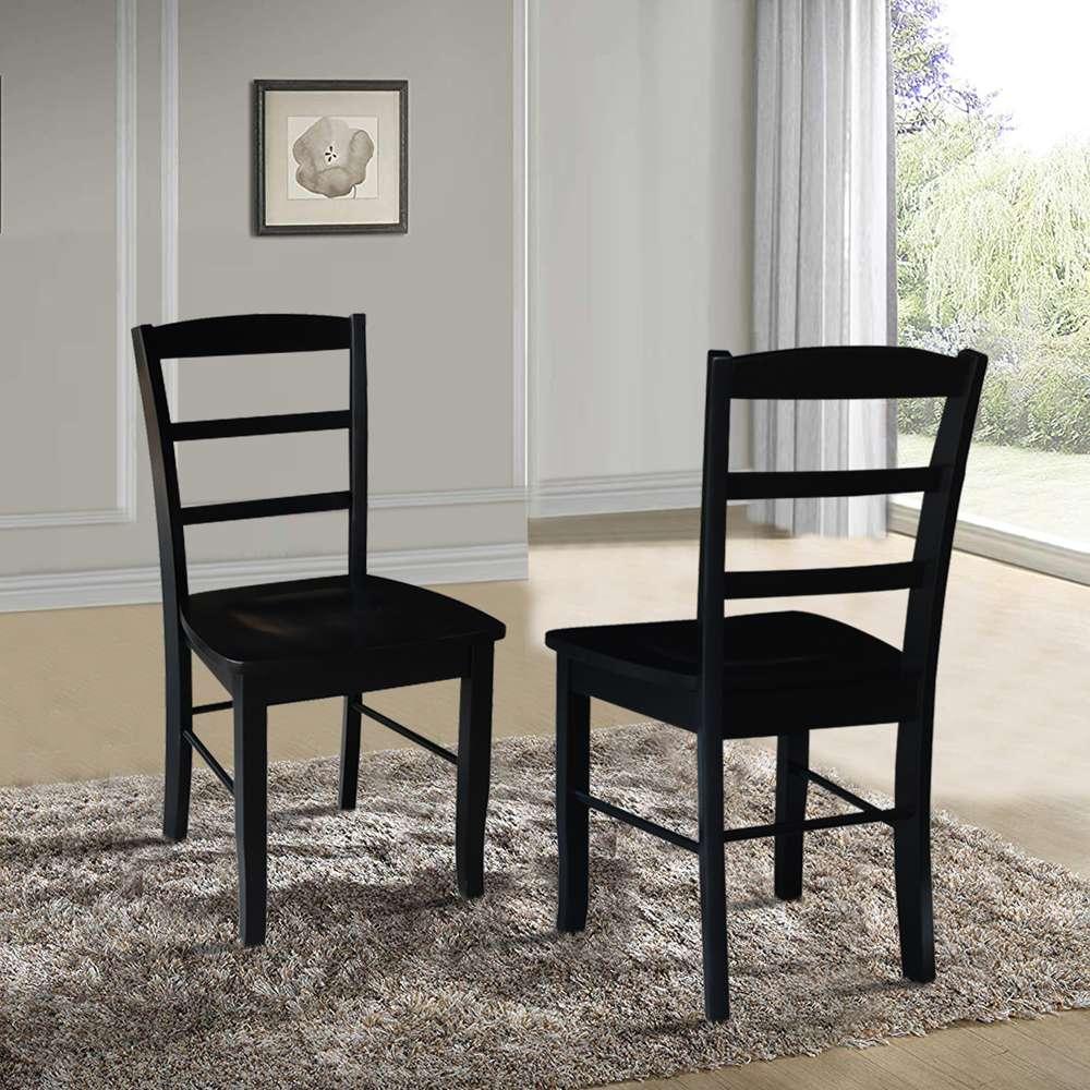 International Concepts - Madrid Ladderback Chair in Black Finish (Set of 2) - C46-2P veiw 6