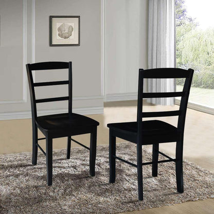 International Concepts - Madrid Ladderback Chair in Black Finish (Set of 2) - C46-2P veiw 6