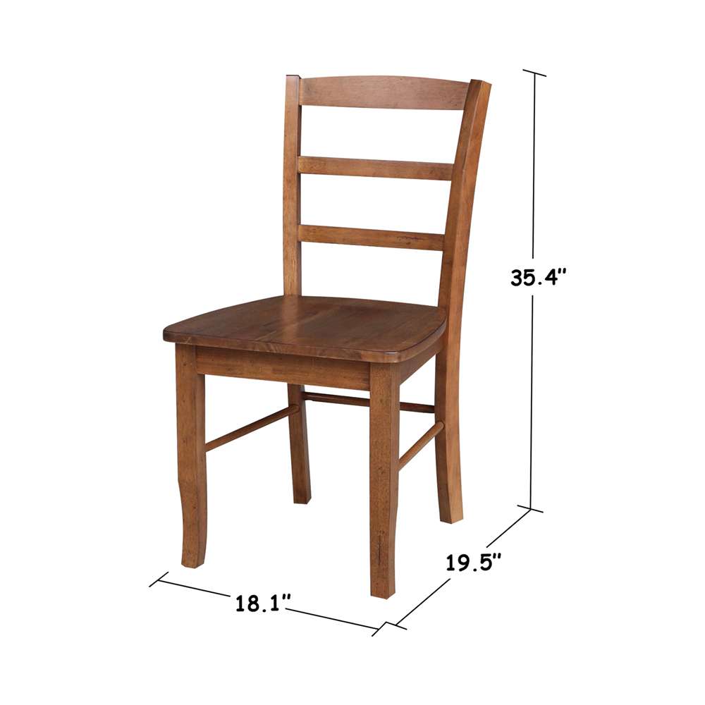 International Concepts - Madrid Ladderback Chair in Distressed Oak Finish (Set of 2) - C42-2P veiw 3