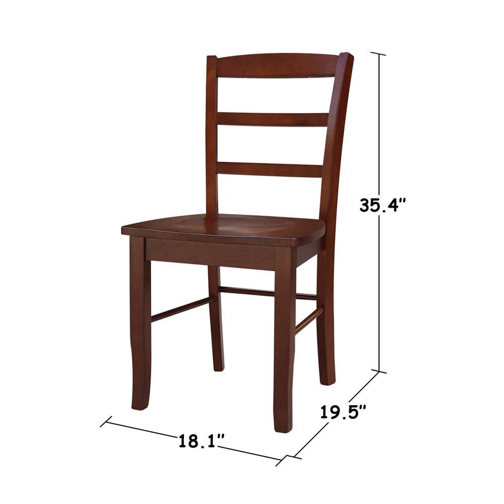 International Concepts - Madrid Ladderback Chair in Espresso Finish (Set of 2) - C581-2P veiw 3