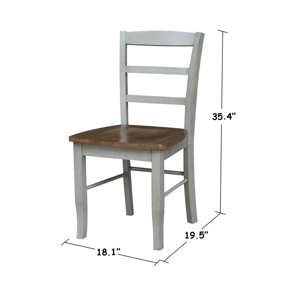 International Concepts - Madrid Ladderback Chair in Hickory/Stone Finish (Set of 2) - C41-2P veiw 3