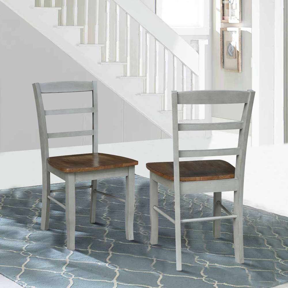 International Concepts - Madrid Ladderback Chair in Hickory/Stone Finish (Set of 2) - C41-2P veiw 7