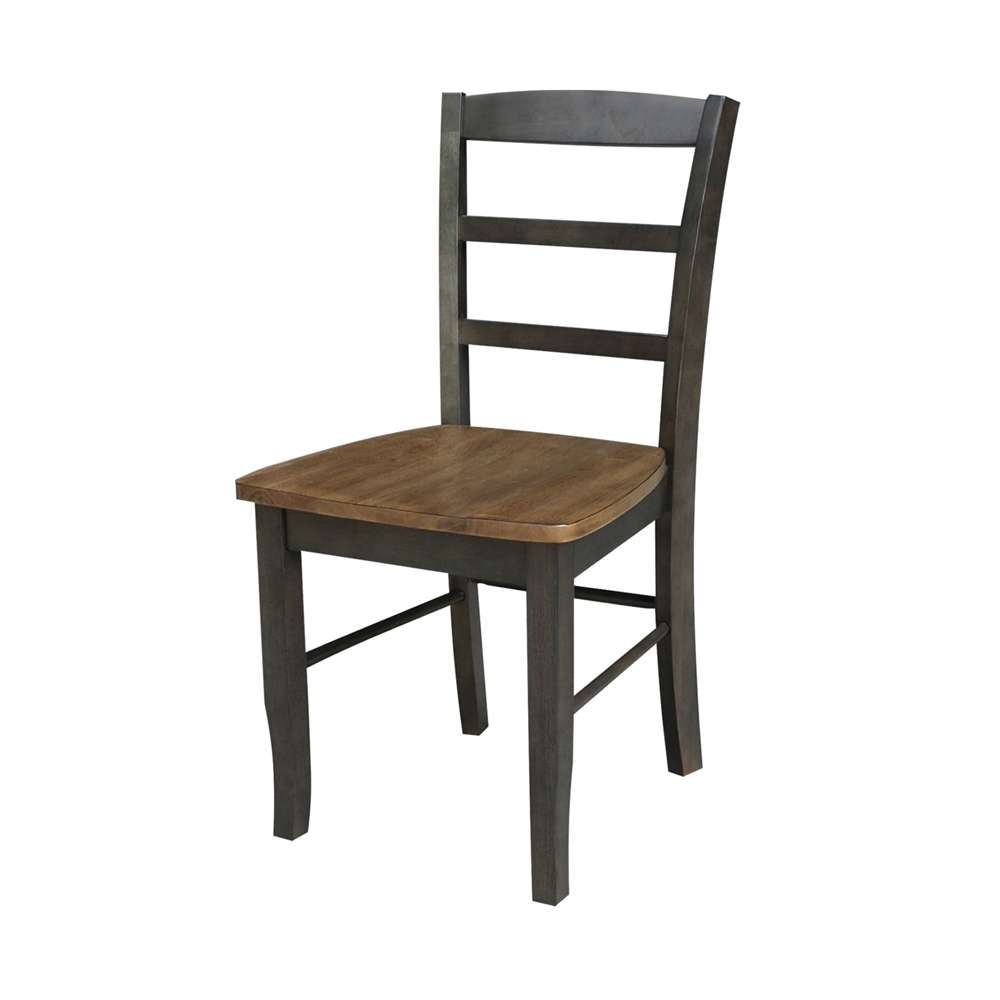 International Concepts - Madrid Ladderback Chair in Hickory/Washed Coal Finish (Set of 2) - C45-2P veiw 1